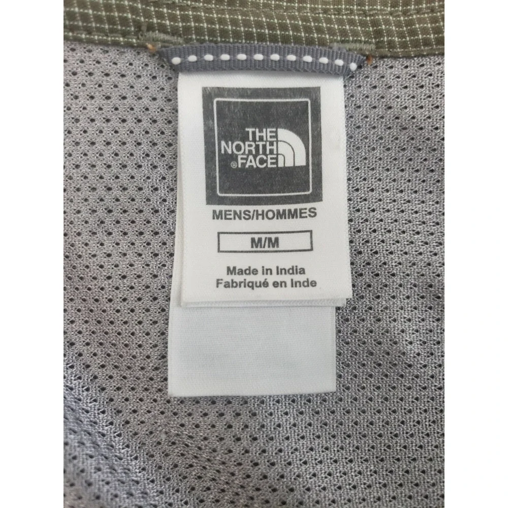 The North Face Tekware Technology Shirt Mens Medium Green Button Up Short Sleeve